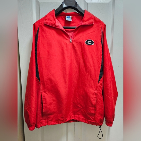NCAA by Ka Men's Georgia Bulldogs Pullover Jacket Windbreaker Small Red Vintage - Picture 1 of 4